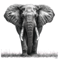 AI generated African elephant on transparent background png