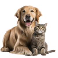 AI generated Dog and cat on transparent background png