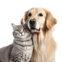 AI generated Dog and cat on transparent background png