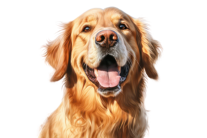 AI generated Golden retriever dog on transparent background png