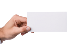 ai gerado fechar acima mão homens segurando branco papel em branco para carta papel em transparente fundo. png