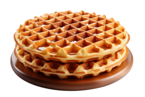 Freshly baked belgian waffles isolated on transparent background. png