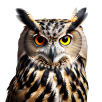 AI generated Owl sitting on the tree branch on transparent background png