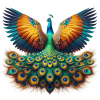 Peacock bird Back view transparent  background png