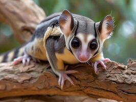 ai generado azúcar planeador, petauro breviceps, además conocido como el azúcar planeador. foto