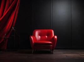 AI generated red armchair in the room photo