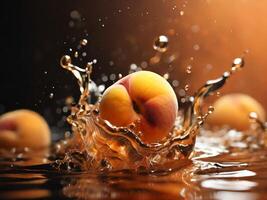 AI generated fruit in water splash photo