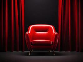 AI generated red chairs in the room photo