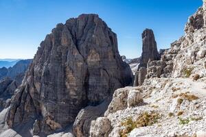 View of the mountain peaks Brenta Dolomites. Trentino, Italy photo