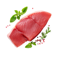 ai generiert frisch Fisch Fleisch png mit transparent Hintergrund