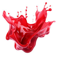 AI generated Red Colour Splash on Transparent background png