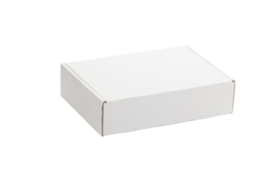 Closed blank carton box isolated on transparent background. png