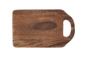 Walnut handmade wood cutting board isolated on a transparent background png