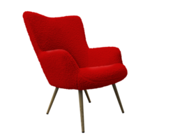 Red modern chair isolated on transparent background png