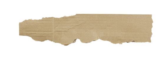 Kraft cardboard piece ripped edge. Isolated on a transparent background png