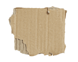 Kraft cardboard piece ripped edge. Isolated on a transparent background png