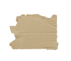 Kraft cardboard piece ripped edge isolated on a png transparent background