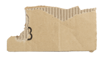 Kraft cardboard piece ripped edge. Isolated on a transparent background png
