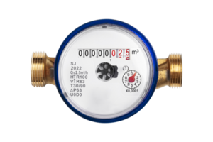Water meter close up, a garden water meter isolated on a transparent background png