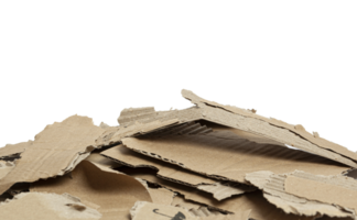 Cardboard scraps pile isolated on a transparent background png