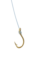 Gold Fishing hook isolated on a transparent background png