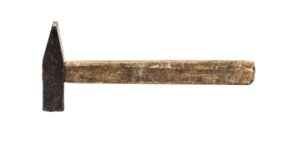 Metal Hammer with Wooden Handle isolated on a transparent background png