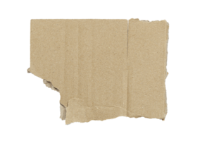 Kraft cardboard piece ripped edge. Isolated on a transparent background png