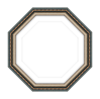 polygonal en bois Cadre pour image ou photo, isolé sur une transparent Contexte png