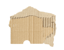 Kraft cardboard piece ripped edge. Isolated on a transparent background png