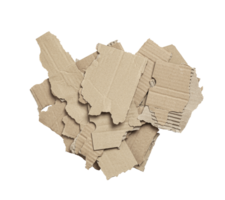 Cardboard scraps pile isolated on a transparent background png