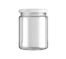 Glass jar close up isolated on a transparent background png