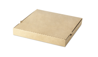 Vide marron ouvert papier carton Pizza papier boîte isolé sur transparent Contexte png