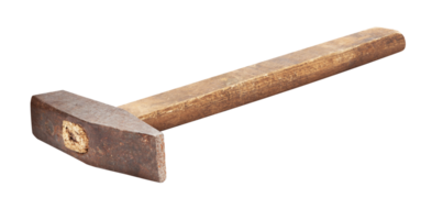 Metal Hammer with Wooden Handle isolated on a transparent background png