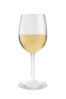 Wineglass with white wine isolated on transparent background png