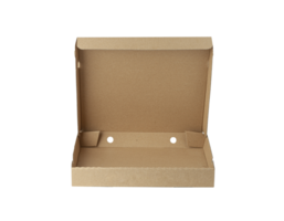 Blank brown open cardboard Pizza paper box isolated on a transparent background png