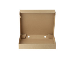 Blank brown open cardboard Pizza paper box isolated on a transparent background png