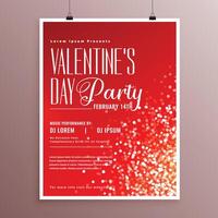happy valentines day celebration flyer template vector