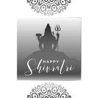 happy maha shivratri festival of lord shiva greeting background vector