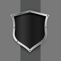 metallic shield symbol or badge design vector