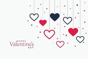 stylish hanging hearts background for valentines day vector