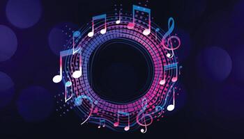 musical notes frame with text space vector