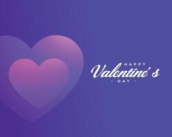 happy valentines day purple background lovely heart vector