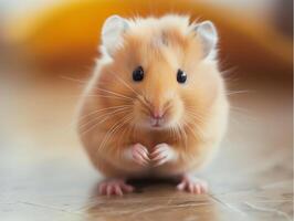 AI generated Cute and orange hamster on white background. photo