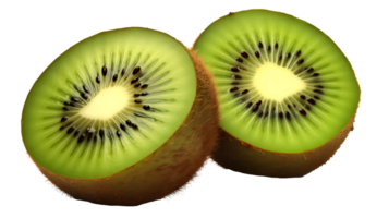 AI generated Close-up photo of kiwi in cross-section. Without background png