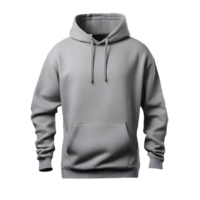 AI generated Photo of clean light gray hoodie without background. Template for mockup png