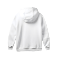 AI generated Photo rear or backside of clean white hoodie without background. Template for mockup png