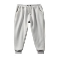 AI generated Photo of clean white jogger pants without background. Template for mockup png