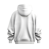 AI generated Photo rear or backside of clean white hoodie without background. Template for mockup png