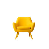 AI generated Photo of soft yellow chair without background png