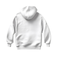 AI generated Photo rear or backside of clean white hoodie without background. Template for mockup png